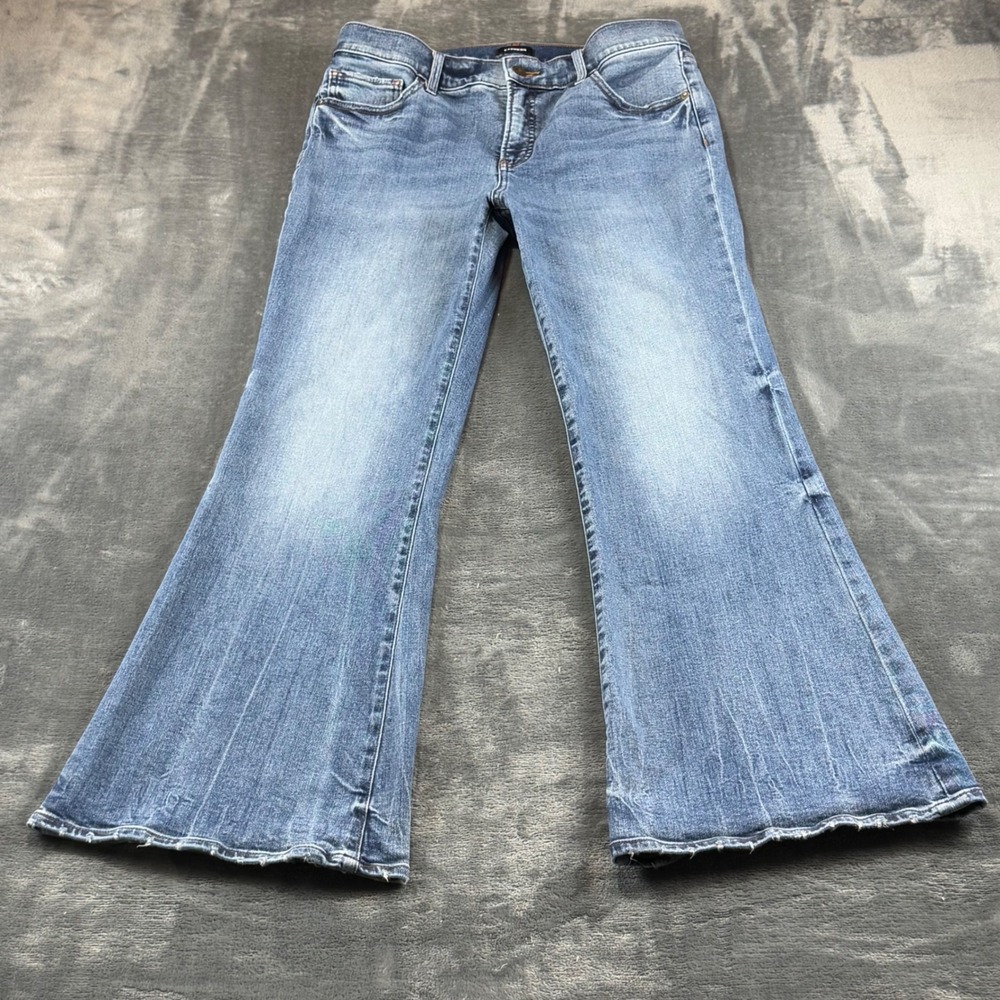 Express Conscious Edit 70s Flare Jeans Mid Rise Blue 10S 007151971